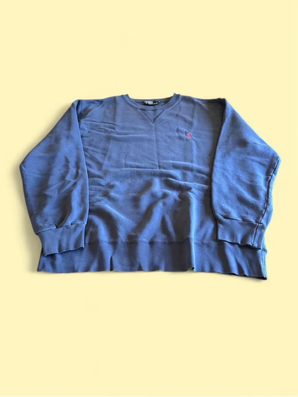Vintage Polo Ralph Lauren Sweatshirt Navy Blue Faded Men’s Size M